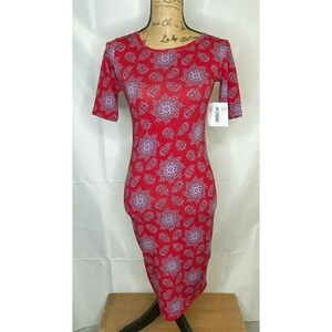 Lularoe Julia Dress XXS 2XS Women's Multi color Stretch Knee‎ length (1006)